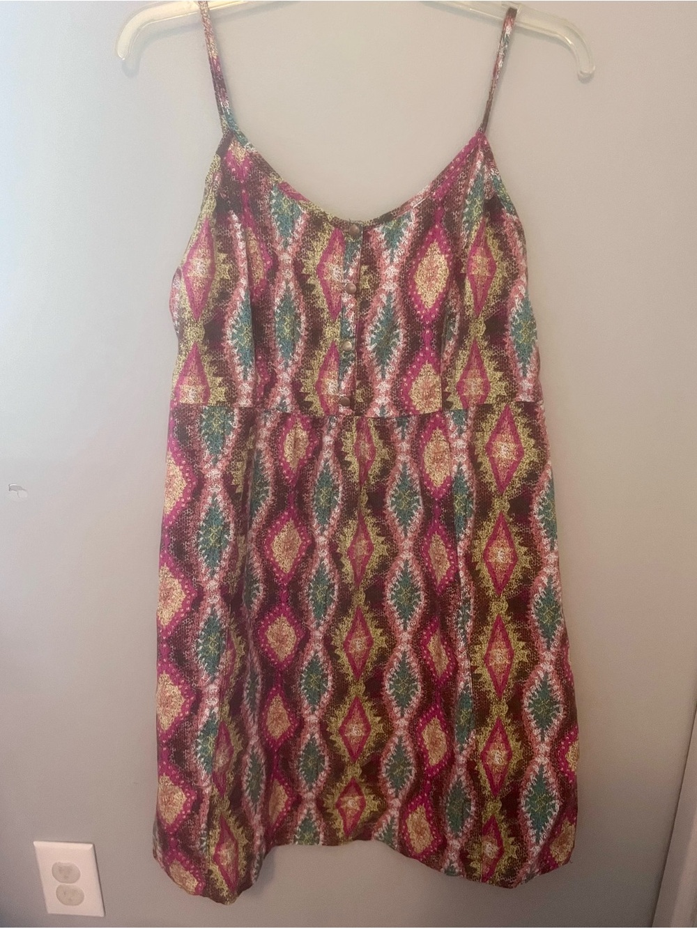 Roper Multicolor Diamond Print Spaghetti Strap Dress • Women’s XL